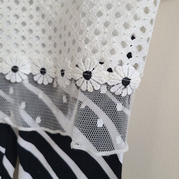 Girls Outfit Set Size 18M White Lace Tunic & Zebra Leggings 2-Piece NWT - Picture 3 of 7